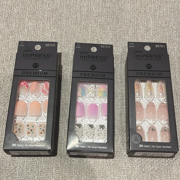 Bundle of 3 Full Sets of Impress Premium Press-on Nail Manicure Kits - Picture 5 of 13
